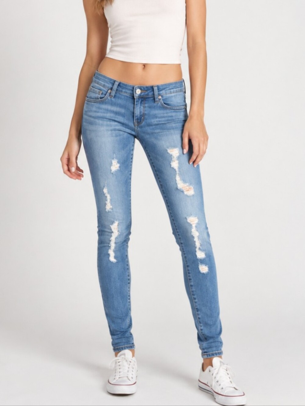Victoria's Secret NWOT VS Siren Jeans Size 0 Distressed Light Wash Skinny Y2K